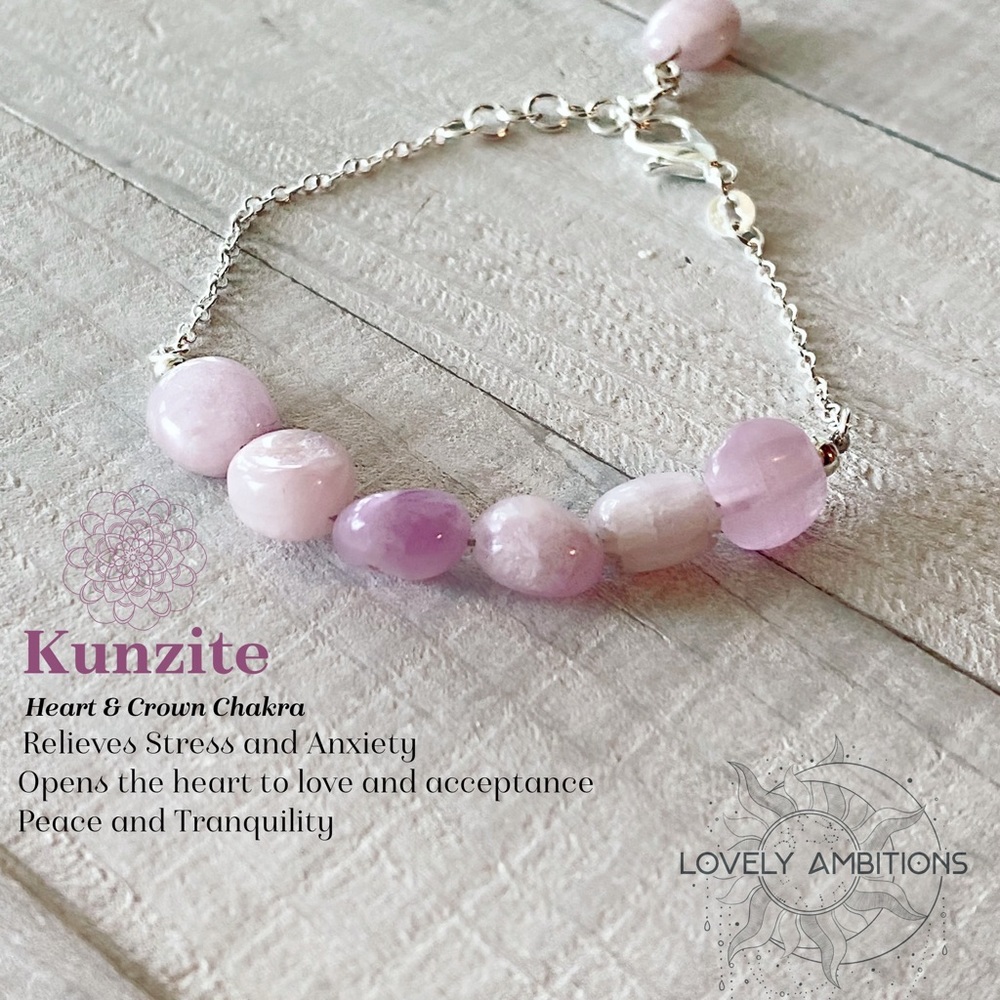 Rare Sterling silver Kunzite Bracelet